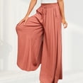 thumbnail image 3 of Falda Pantalones de pierna ancha para mujer Pantalones de cintura elástica de moda Pantalones femeninos simples (naranja XL) Ygjytge Naranja T XL para Mujer, 3 of 5