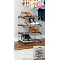 thumbnail image 6 of Mainstays 4 Tier Shoe Rack, Black and Silver, 8 Pairs of Shoes, Metal Tubes & Plastic Connectors, 6 of 10