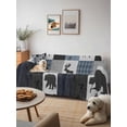 thumbnail image 6 of Blue Cabin Check Couch Cover for Dogs, Rustic Bear Elk Farmhouse Buffalo Plaid Washable Sofa Covers Slipcover for Pets Dogs Futon Cover, Couch Recliner Covers, Oversized Chair Slipcover 71"x91", 6 of 9