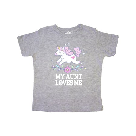 

Inktastic My Aunt Loves Me Unicorn Outfit Gift Toddler Toddler Girl T-Shirt