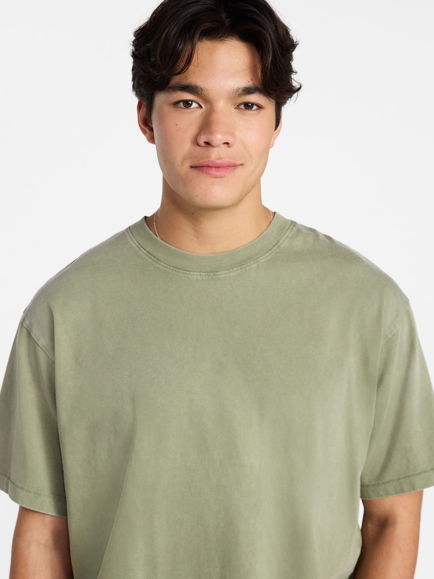 No Boundaries Boxy Fit Heavyweight Tee Shirt with Short Sleeves, Men's Sizes XS-4XLT