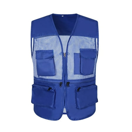 Men s Vest Jacket Mesh Fishing Vest Photography Work Multi Pockets Outdoor Journalist Vest Jacket