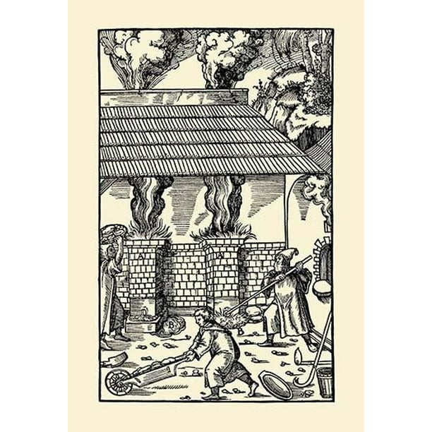 De Re Metallica Plate 30 Furnaces And Forehearths Poster Print By Unknown 18 X 24 Walmart Com Walmart Com