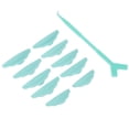 thumbnail image 3 of Riousery Eyelash Lash Perm Tools Set 5 Pairs Silicone Pads & 10 Pieces Y Shape Lift Separator Brushes for Beauty Salon Home DIY Makeup Kits Accessories (5.51 inches / 14 cm), 3 of 10