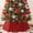 Red, variant on 33.5" White Sequin Christmas Tree Collar - 6-Piece Set, Elegant Base Cover for Holiday Home Decor