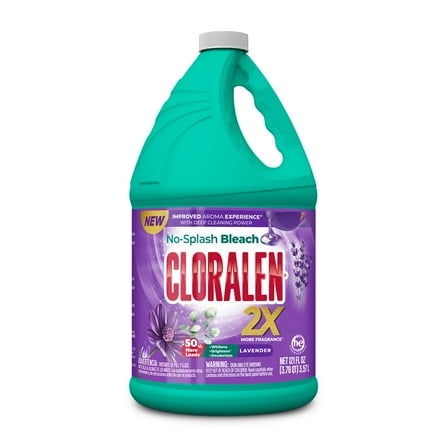 Cloralen No-Splash Liquid Scented Bleach, All Purpose Cleaner, Lavender Scent, 121 Fl Oz