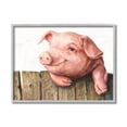 thumbnail image 4 of Stupell Industries Piglet on Wooden Fence Pink Farm Animal Grey Framed, 16 x 20, Design by George Dyachenko, 4 of 5