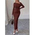 thumbnail image 4 of PRETTYGARDEN Womens Fall Long Sleeve Ribbed Sweater Dress | Breathable Knit Fabric, Elegant Bodycon Cut, Fashion Asymmetrical Neck, Night Out Party Dresses, Trendy Winter Clothes, 4 of 8