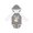 Granite & White w Ears, variant on Future Astronaut Rocket Moon and Stars Boys or Girls Long Sleeve Baby Bodysuit