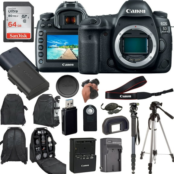 Canon EOS 5D Mark IV DSLR Camera (Body Only) with Professional Accessory Bundle, Black