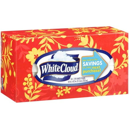 White Cloud 2-Ply Facial Tissue, 150 Sheets