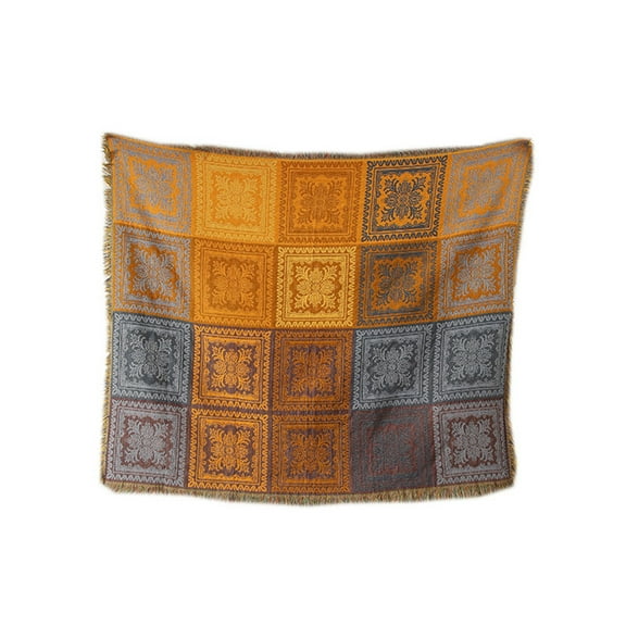 Luoshdecor Boho Throw Blanket, Jacquard Tassels Throw Blankets for Bed Couch Soft Chair Fabric Throw Covers For Sofa Bed Home Decor