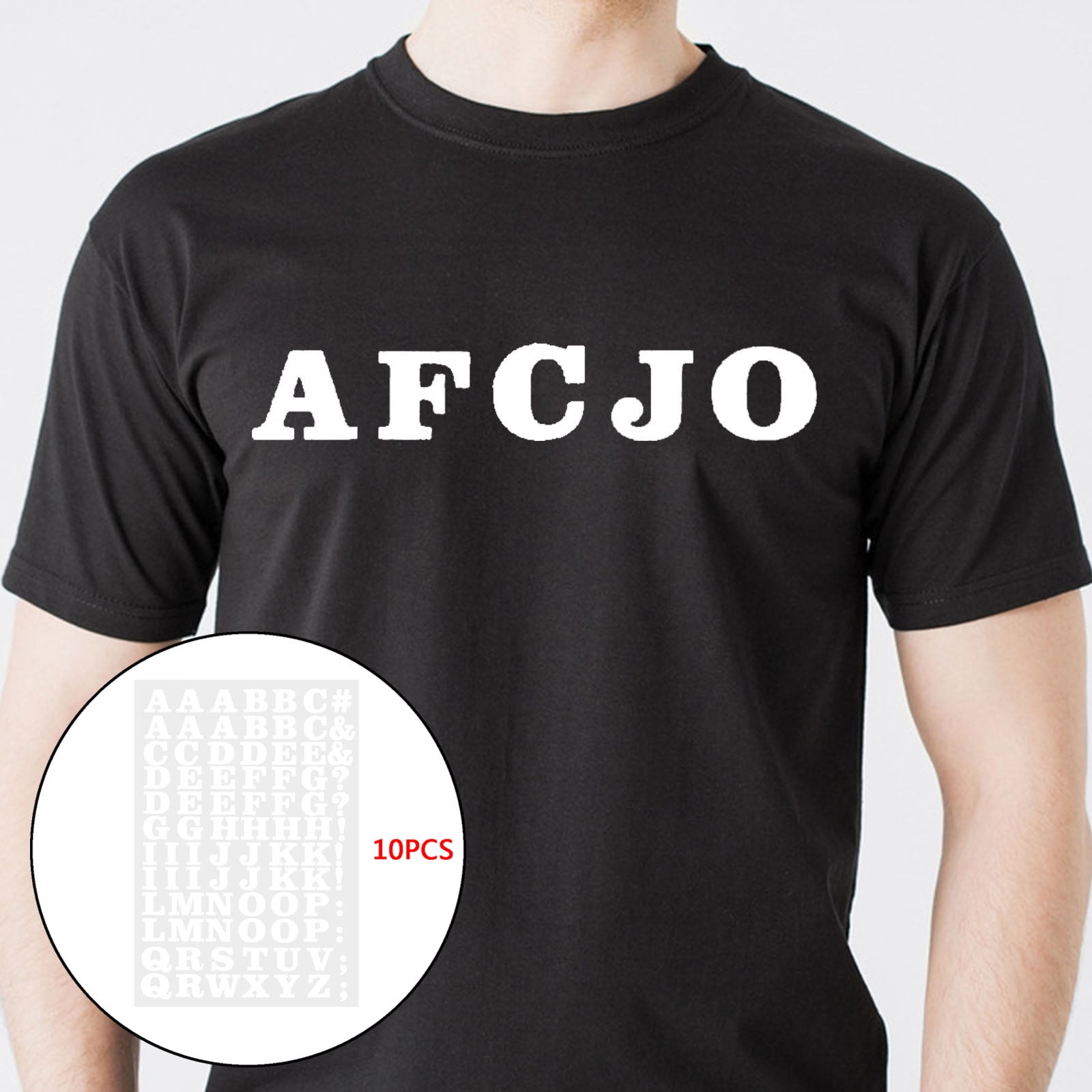 860x Heat Transfer Iron On English Clothing Letters and Punction 27x18.5cm White