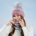 thumbnail image 5 of Wutalume Winter Hat and Scarf Set for Women, Fleece Lined Thick Knitted Beanie with Ear Muffs, Warm Two-Piece Set for Outdoor Activities,Purple, 5 of 8