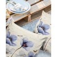 thumbnail image 2 of Pack of 2 Outdoor Pillow Covers, Vintage Rustic Blue Flowers Beige Texture Waterproof Square Throw Pillowcase Cushion Decorative Pillow Covers for Couch Patio Tent, 18x18 in, 2 of 6