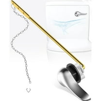 Scheam Metal Toilet Flush Handle Kit,1 Pcs Universal Toilet Tank Flusher Lever with Chain,Front Mount Bowl Flusher Replacement,Suitable for Most Standard Toilets