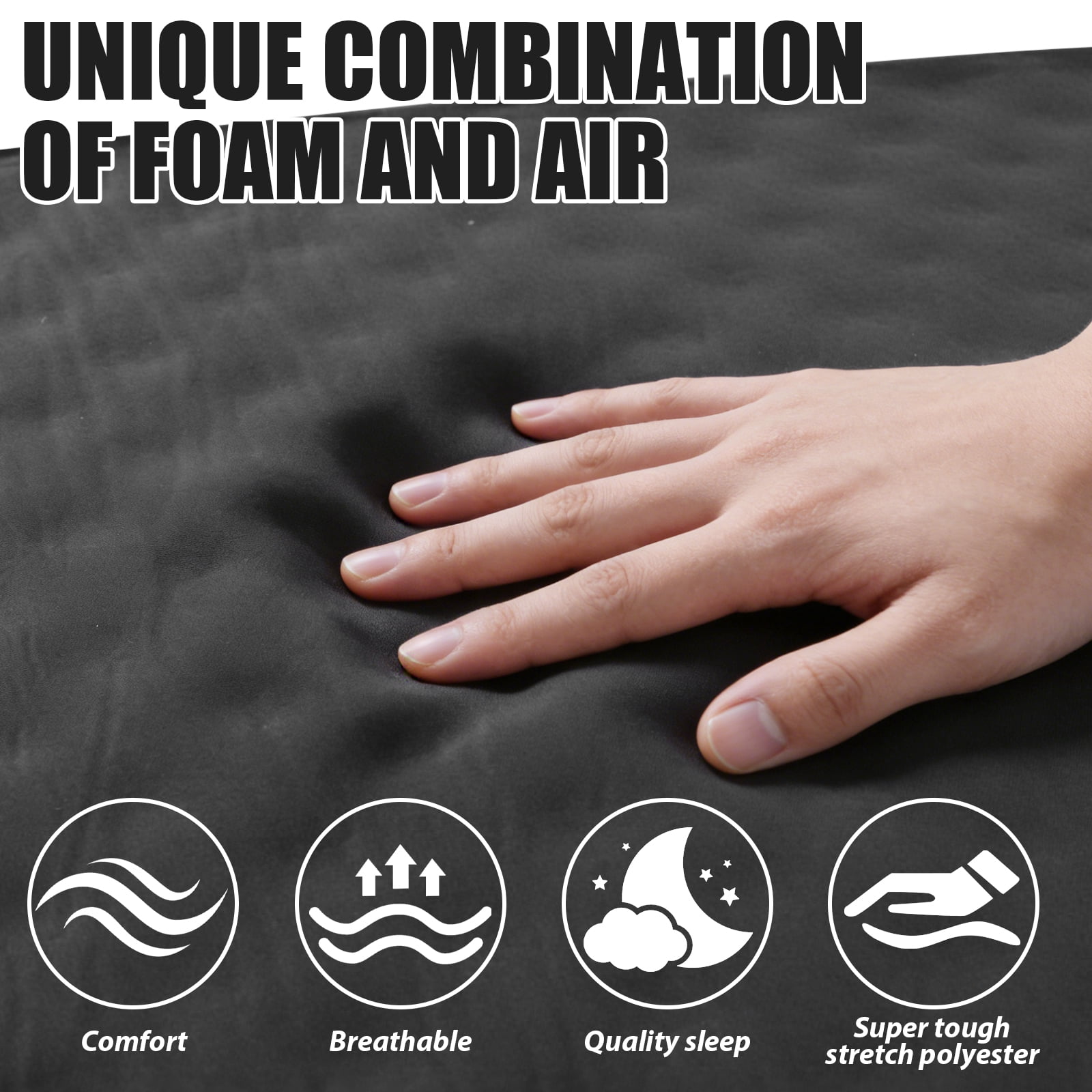 SHegdu Car Air Mattress Self Inflating Camping Sleeping Pad Thick 4.5 Inch Portable Adjustable Tent Mat with Storage Bag Foam 440 lbs Load