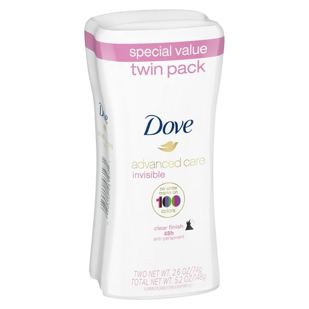 Dove Advanced Care Invisible Antiperspirant Deodorant Clear Finish Twin