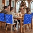 thumbnail image 5 of Christmas Snowflake Chair Covers Set of 8 Winter Simple Blue Bottom Chair Back Covers Stretch Removable Washable Slipcovers Protector for Dining Room Kitchen Party Decor, 5 of 5