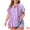 Purple, variant on Women's Plus T-shirt Tye Dye Short Sleeve Casual Top with Comfort Fit 1X Blue
