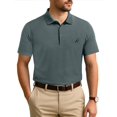 thumbnail image 4 of NY Threads Men's Golf Polo Shirt UPF 70+ Regular Fit Moisture Wicking Quick Dry Performance Short Sleeves Polo, Large, Dark Grey, 4 of 8