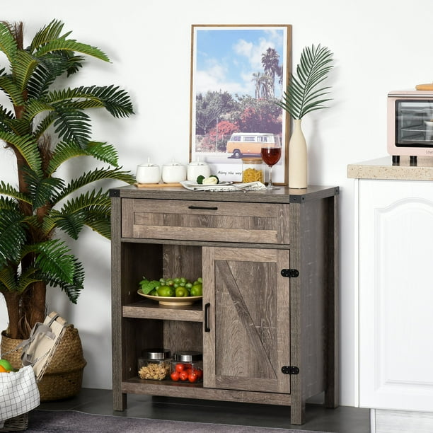 Rustic Barn Door Storage Cabinet Modern Farmhouse Buffet Sideboard