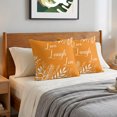 thumbnail image 6 of Pillow Covers 26x26 Set of 2, Burnt Orange Botanical Throw Pillow Covers Decorative Couch Cushion Cover, Farmhouse Laugh Love Leaves Microfiber Soft Square Pillowcases for Bedroom Living Room Sofa, 6 of 9