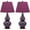 Dark Purple, variant on SAFAVIEH Cybil 26 in. Navy Glass Table Lamp with Off-White Cotton Shade, Set of 2