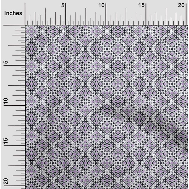 oneOone Polyester Lycra Fabric Ethnic Geometric Flame Stitch Print Sewing Fabric BTY 56 Inch Wide