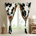 thumbnail image 4 of Cowhide Blackout Curtains Western Curtains,Black and White Highland Cow Print Curtains & Drapes Exotic Aztec Diamond Farm Animals Bull Cattle Skin Room Decor,Cowboys Gifts, 4 of 6