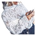 thumbnail image 1 of Txlixc Camisa Femenina, Blusa de Manga Larga con Cuello Simulado Floral de Encaje para Mujer,Blanco, S/M/L/XL Txlixc  Estilo de ocio, 1 of 7