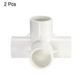 thumbnail image 3 of Unique Bargains Raccord de Tuyau en PVC à 4 Voies au Coude, Qualité Mobilier, Raccords d'Angle en T de 3/4 Po Blanc 2 Pcs, 3 of 3