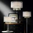 thumbnail image 5 of Chic Silver Tall Table Lamp with Crystal Accents and Silver Shade, 5 of 6