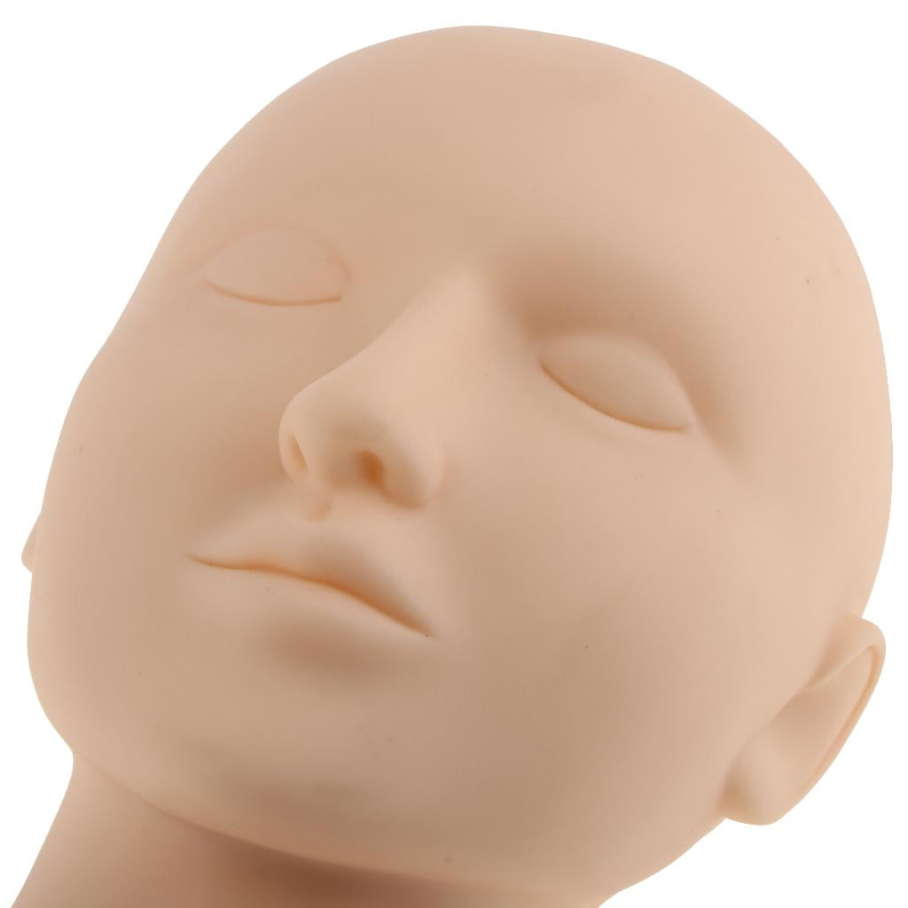 Dualoai Soft Silicone Female Massage Training Tool Eyelash Makeup Practice Mannequin