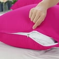 thumbnail image 4 of PiccoCasa 2Pcs Egyptian Cotton Pillowcases with Zipper, Fuchsia, 20"x26", 4 of 7