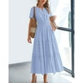 thumbnail image 2 of Vestido casual BTFBM para mujer, verano 2025, cuello en V y cintura elástica, 2 of 9