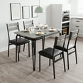 thumbnail image 1 of Dining Table Set for 2, Kitchen Table with Upholstered Chairs Dinning Table Set for Kitchen & Dining Room, Compact Dining Set for Small Spaces (Grey, Dining Table with 4 Chairs), 1 of 9