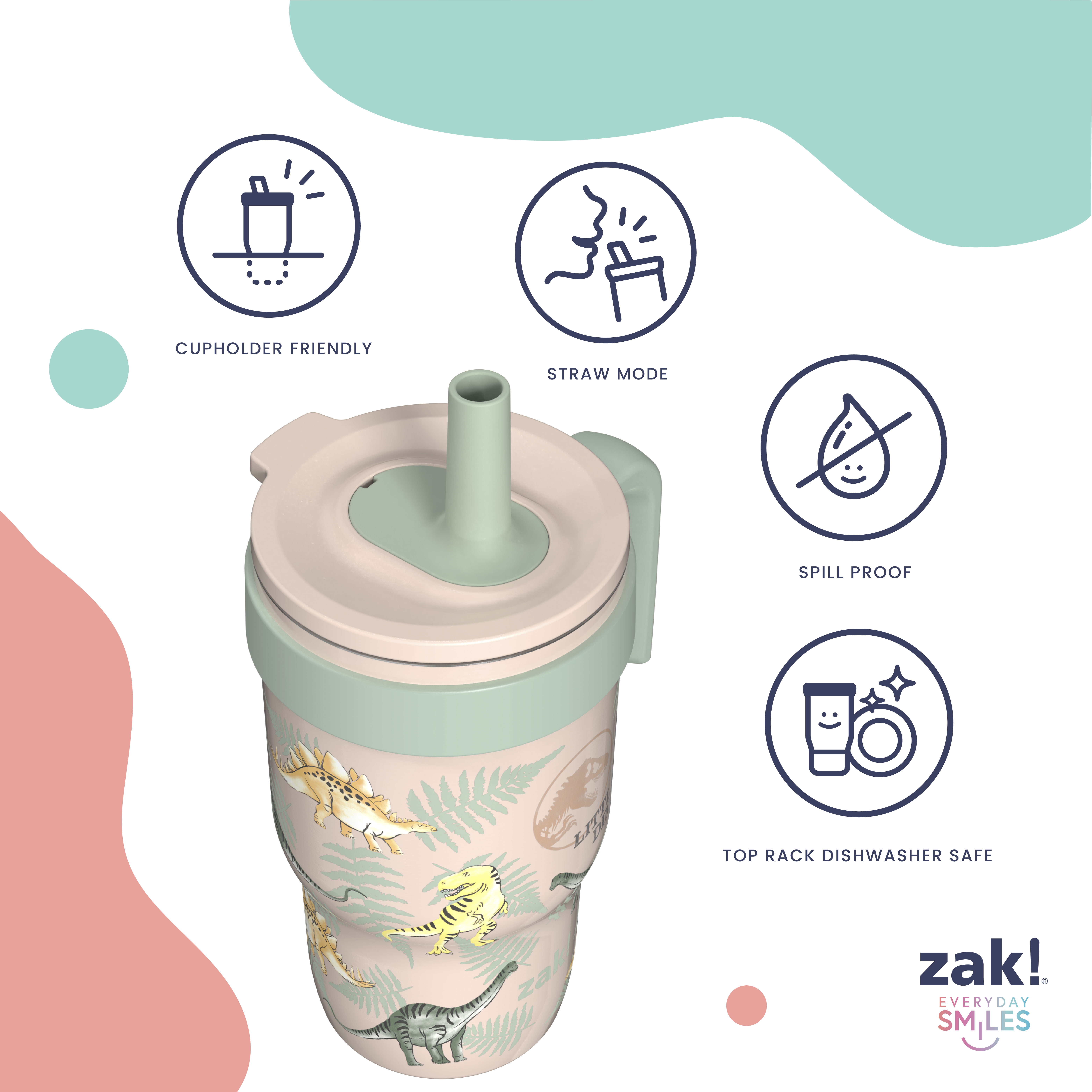 Zak Designs 10oz Sesame Street Kids Handle Tumbler, Stainless