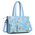 thumbnail image 2 of Teacher Tote Bag,Corgi Footprint Teacher Utility Tote Bag,Large Work Tote Bags for Women with Multiple Pockets,Top Zipper Closure,13.8x10.6x6.7 Inch, 2 of 5