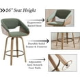 thumbnail image 5 of Guyou 26 Inch Swivel Bar Stools Set of 4 Counter Height Round Pedestal Stools Low Back Design Soft Green Linen Upholstery for Kitchen Island Breakfast Bar Dining Room, 5 of 7