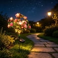 thumbnail image 1 of Solar Powered Garden Stake Light, 27.5in Outdoor Artificial Azalea Lawn Light, Waterproof Metal Pathway Decor, 1-Pack, 1 of 7