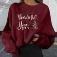 thumbnail image 1 of EGNMCR Chandail en Molleton de Noël Mode Décontractée Imprimé Col Rond Manches Longues Amples Hauts Courts Blouse Chandails en Molleton Sans Capuche, 1 of 4