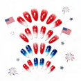 thumbnail image 3 of ONLYEOR Independence Day Red Blue Pentagram Fake Nails 24pcs, Finished Press-On Armor Nail Patches, Patriotic Holiday Manicure Gift, 3 of 5