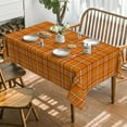 thumbnail image 2 of Fall Tablecloth 60×120 Inch Rectangular, Autumn Buffalo Plaid Orange Washable Seasonal Table Cover for Party Picnic Dinner Decor, 2 of 6