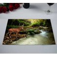 thumbnail image 2 of PKQWTM Tropical Stream And Sika Deer Kitchen Dining Table Mats Placemats Size 12x18 Inches, Set of 2 Pieces, 2 of 2