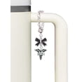 thumbnail image 3 of Delight Jewelry Silvertone Caduceus - LVN - Silvertone Bow Charm Accessory for Tumblers and Thermal Cups, 3 of 4