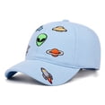 thumbnail image 2 of Jinhomg Space Embroidered Toddler Baseball Cap Boy Sun Protection Hats Kids Washed Cotton Funny Hats Adjustable Cute Caps for 2-6 Years,Light Blue, 2 of 7