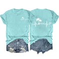thumbnail image 1 of Tops Cortos para las Mujeres, Casual Impreso Delantero Corto Espalda Larga Manga Corta Raglan Cuello Redondo Blusa Hecha de Poliéster, Tops Largos para las Mujeres, 1 of 3