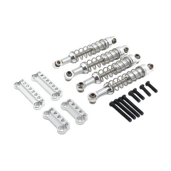 Soporte amortiguador estable Vogacara RCGOFFLOW 8 piezas aleación de aluminio para 1/12 MN D90 RC Plata