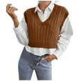 thumbnail image 3 of Women's Sweater Vest Casual V-Neck Pullover Shirt Collision Color Sleeveless Sweater Vest Aesthetic Clothes TBKOMH, 3 of 4